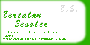 bertalan sessler business card